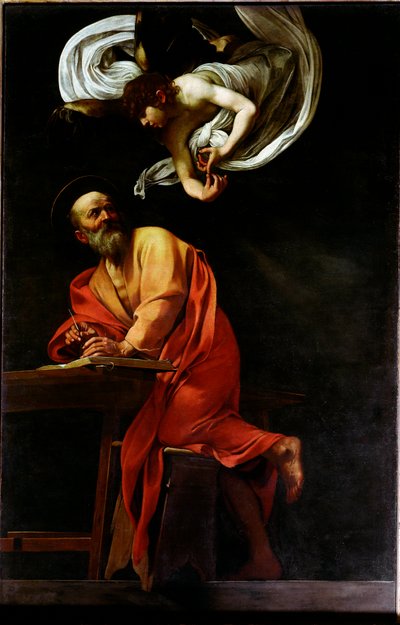 Saint Matthew and the Angel by Michelangelo Merisi da Caravaggio