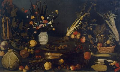 Still life of flowers and plants by Michelangelo Merisi da Caravaggio
