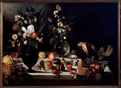 Still life with flowers and fruits by Michelangelo Merisi da Caravaggio