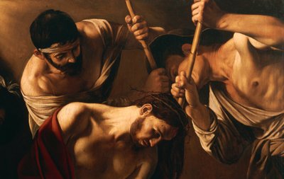 The Crowning with Thorns (detail) by Michelangelo Merisi da Caravaggio