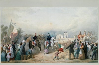 Triumphal entry of King of Sardinia Vittorio Emanuele II and Napoleon III in Milan on June 8th 1859 by Michele Bisi