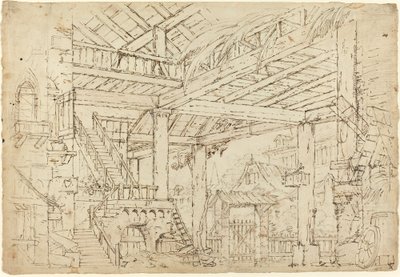 Interior of a Barn Built on Ancient Ruins by Michele Canzio
