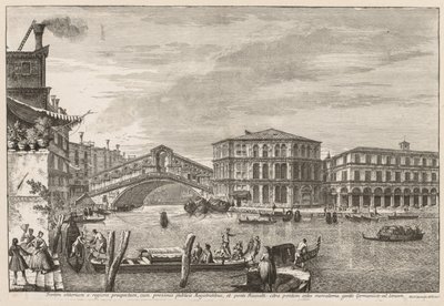 Views of Venice: The Bridge and Market of Rialto by Michele Marieschi
