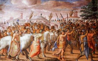 Triumph of the Consul Lucius Aemilius Paulus over Perseus King of Macedonia (detail) by Michele and Rocchetti Jacopo Alberti