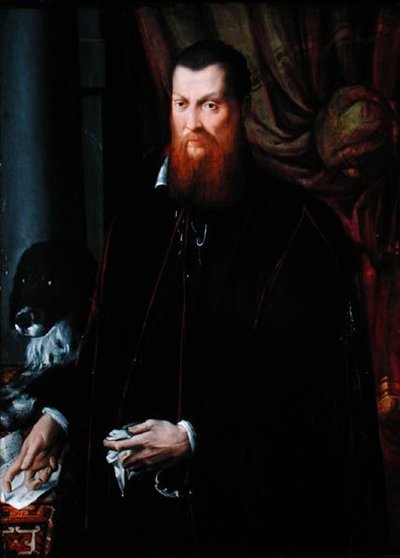 A Gentleman and his Dog by Michele di Ridolfo Tosini
