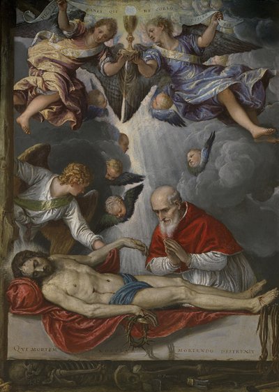 Dead Christ, Adored by Pope Pius V, ca. 1571-1572 by Micheli Parrasio