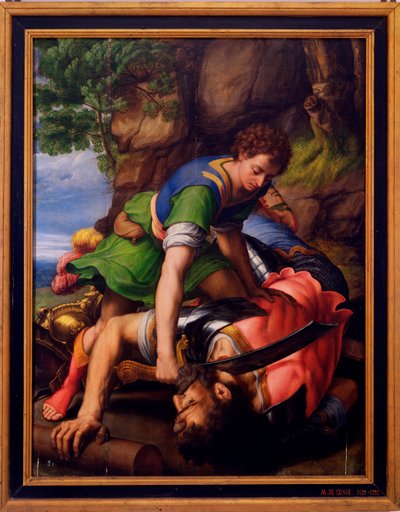 David and Goliath by Michiel I Coxie or Coxcie