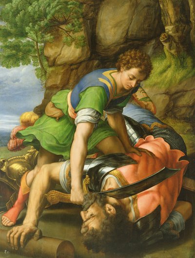 David beheading Goliath by Michiel I Coxie or Coxcie
