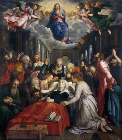The Death and the Assumption of the Virgin by Michiel I Coxie or Coxcie