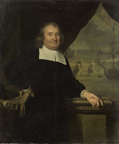 Portrait of a Captain or Ship-owner by Michiel van Musscher