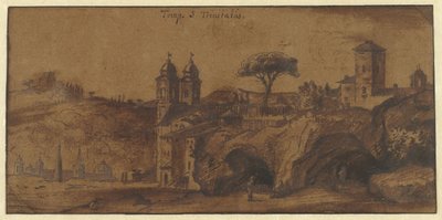 View of the SS Trinità dei Monti in Rome by Michiel van Overbeek