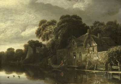 Old Cottage on the Water by Michiel van Vries