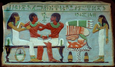 Egyptian Antiquity: Private and Commemorative Stele from the Necropolis of Abydos near Thebes. Middle Empire. Cairo, Egyptian Museum by Middle Kingdom Egyptian