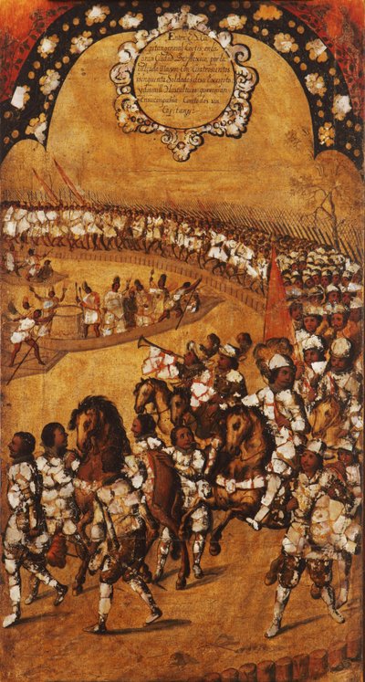 The Conquest of Mexico, Panel IX, c.1696-1715 by Miguel Gonzalez