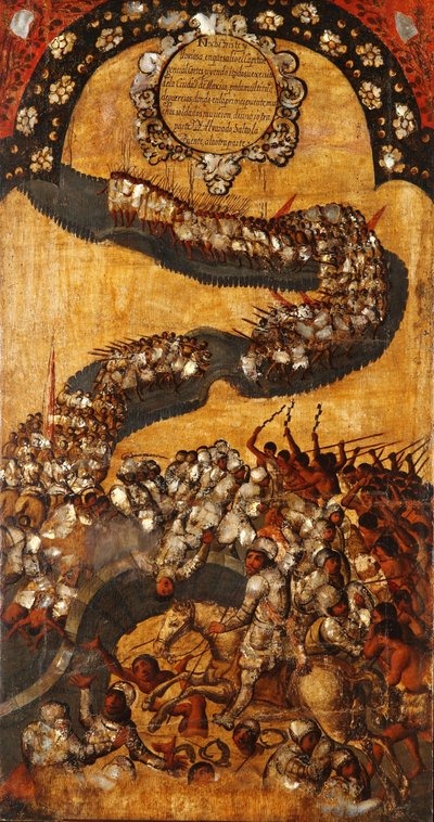 The Conquest of Mexico, Panel XVIII, c.1696-1715 by Miguel Gonzalez
