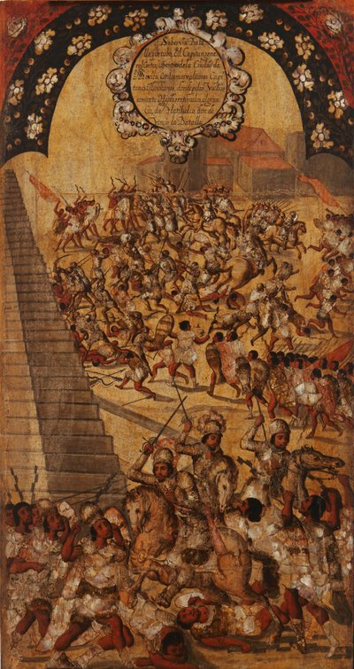 The Conquest of Mexico, Panel XVI, c.1696-1715 by Miguel Gonzalez