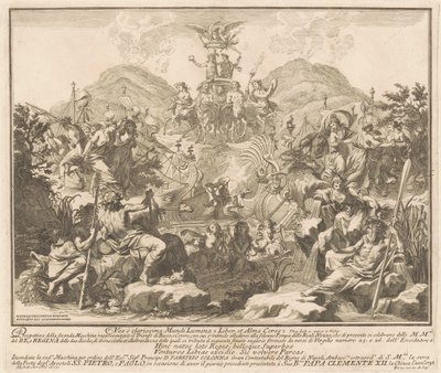 The Seconda Macchina for the Chinea of 1738: The Triumph of Bacchus and Ceres by Miguel de Sorellò, after Carl Marcus Tuscher