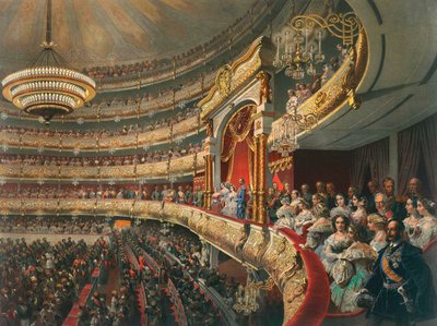 Auditorium of the Bolshoi Theatre, Moscow, Russia, 1856 by Mihaly von Zichy