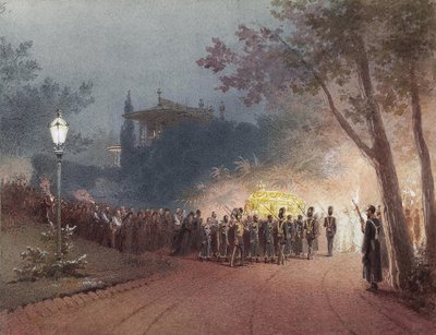 Carrying the Coffin with the Body of Alexander III from the Small Palace at Livadia by Mihaly von Zichy