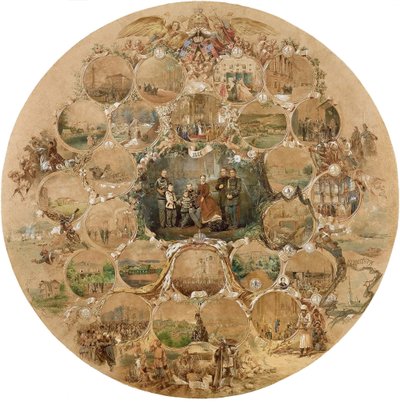 Composition to the Celebration of the Silver Wedding of Emperor Alexander II by Mihaly von Zichy