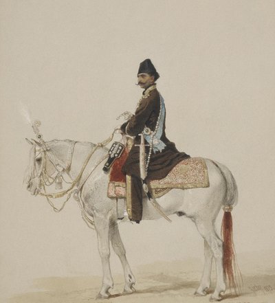 Equestrian Portrait of Naser al-Din Shah Qajar by Mihaly von Zichy