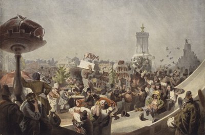 Folk festival in mid 19th Century Russia by Mihaly von Zichy