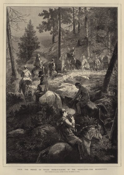 HRH the Prince of Wales Deer-Stalking in the Highlands, the Rendezvous by Mihaly von Zichy