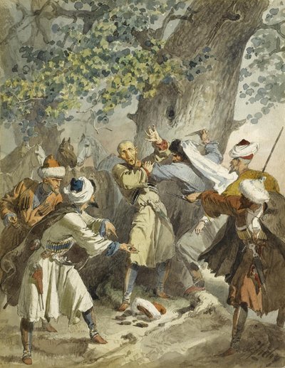 Hold Up! From the Series Scenes of the Caucasus by Mihaly von Zichy