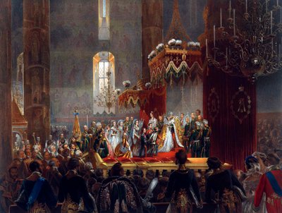 Homage from the Imperial Family to Tsar Alexander II, Moscow by Mihaly von Zichy