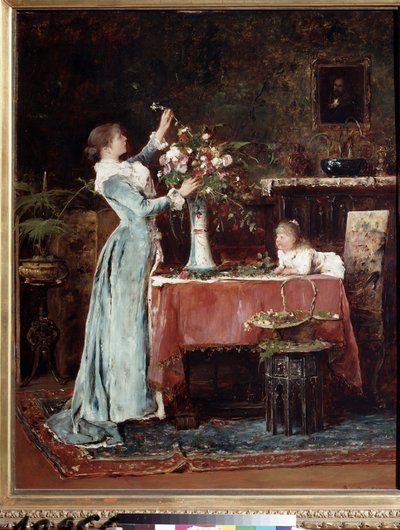 Composing a Bouquet by Mihály Munkácsy