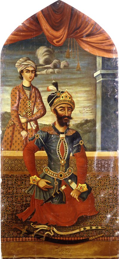 Portrait of Genghis Khan, with a Youth in Attendance by Mihr Ali