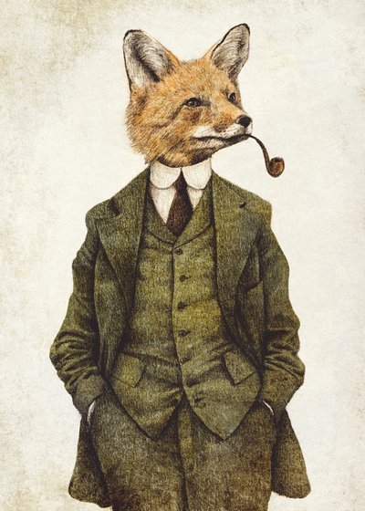 The Vintage Stylish Fox by Mike Koubou