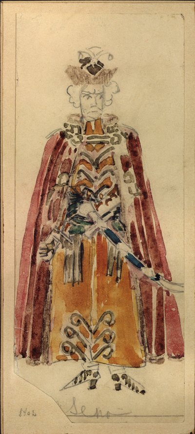 Costume Design for the Opera Mazepa by P.I. Tchaikovsky by Mikhail Aleksandrovich Vrubel