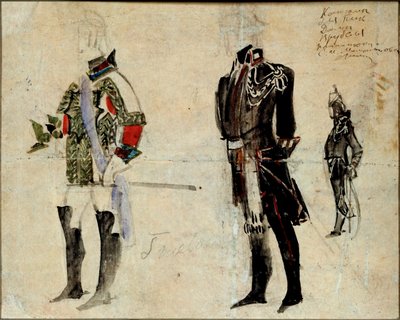 Costume Design for the Opera The Queen of Spades by P. Tchaikovsky by Mikhail Aleksandrovich Vrubel