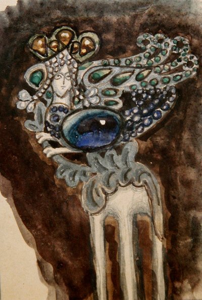 Design for an ornamental comb for Princess Maria Tenisheva, c.1900-10 by Mikhail Aleksandrovich Vrubel