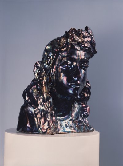 Girls head with a garland by Mikhail Aleksandrovich Vrubel