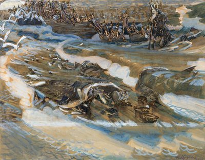 Illustration for the Fairy tale of the Tsar Saltan by A. Pushkin by Mikhail Aleksandrovich Vrubel