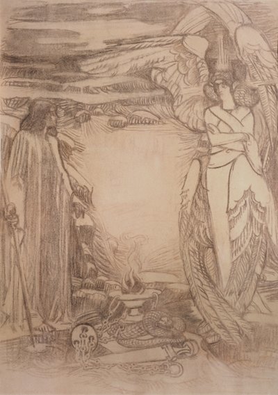 Illustration for the Poem Prophet by A. Pushkin by Mikhail Aleksandrovich Vrubel