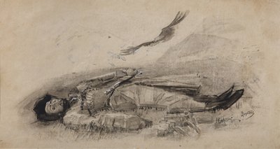 Illustration to the Poem Ismail-Bey by M. Lermontov by Mikhail Aleksandrovich Vrubel