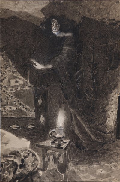 Illustration to the Poem The Demon by Mikhail Lermontov by Mikhail Aleksandrovich Vrubel