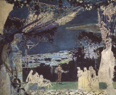 Italy. Night in Naples. Curtain design for the Private Russian Opera by Mikhail Aleksandrovich Vrubel