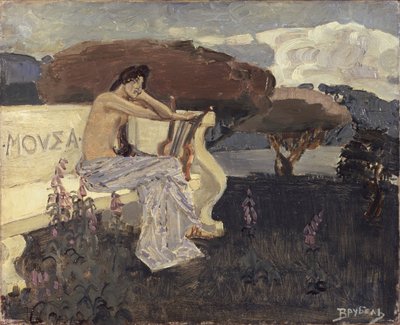 Muse. Design for a Theatre Curtain, c. 1890 by Mikhail Aleksandrovich Vrubel