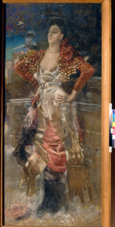 Portrait of the Dancer and Actress Carolina Otero, Known as La Belle Otero by Mikhail Aleksandrovich Vrubel