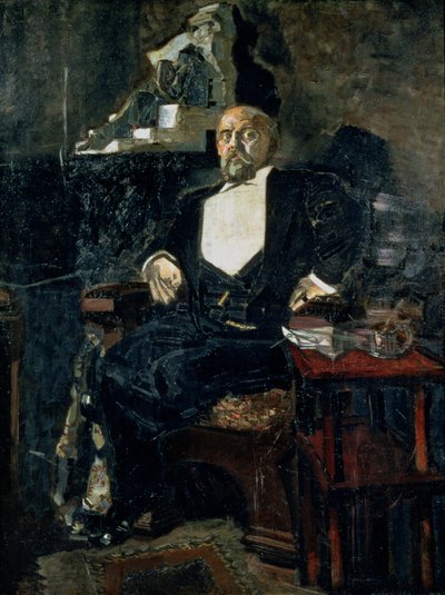 Portrait of Savva Mamontov, the Founder of the First Private Opera by Mikhail Aleksandrovich Vrubel