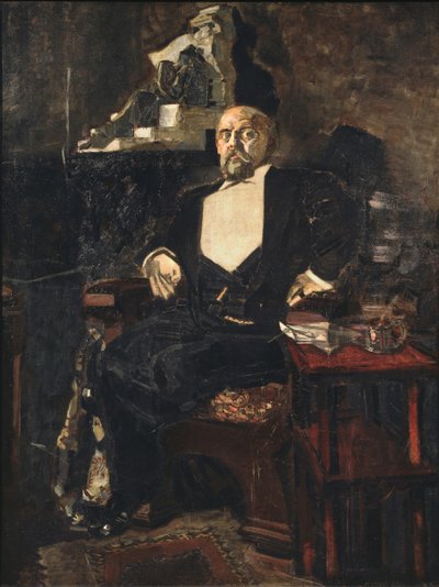 Portrait of the Founder of the First Russian Private Opera Savva Mamontov by Mikhail Aleksandrovich Vrubel