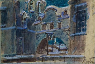 Stage design for the opera The Queen of Spades by P. Tchaikovsky, 1901 by Mikhail Aleksandrovich Vrubel