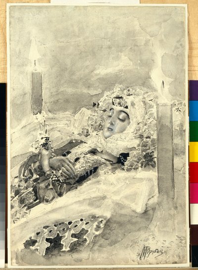 Tamara in the Coffin by Mikhail Aleksandrovich Vrubel
