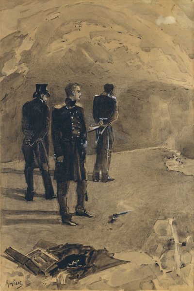 The Duel of Pechorin and Grushnitsky (Illustration to the novel A Hero of Our Time by Mikhail Lermontov) by Mikhail Aleksandrovich Vrubel