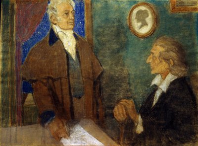 J. W. von Goethe and F. Schiller in Weimar by Mikhail Dmitrievich Ezuchevsky