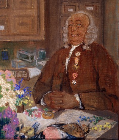 Portrait of Charles Linnaeus (Carl von Linné, Linnaeus 1707-1778), Swedish Naturalist by Mikhail Dmitrievich Ezuchevsky
